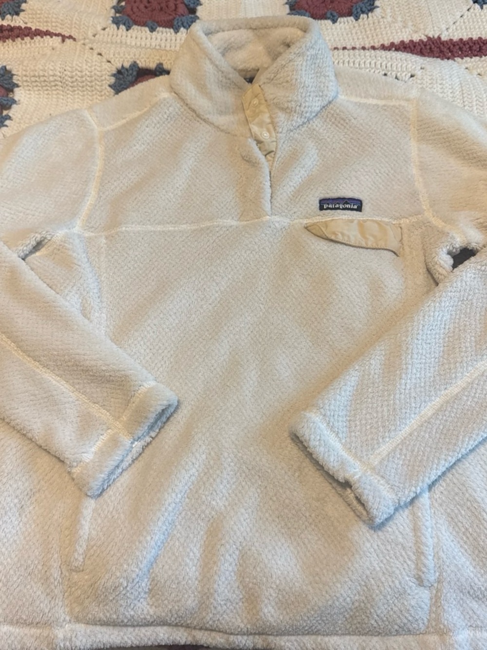 Patagonia Cream Snap-Neck Fleece Pullover